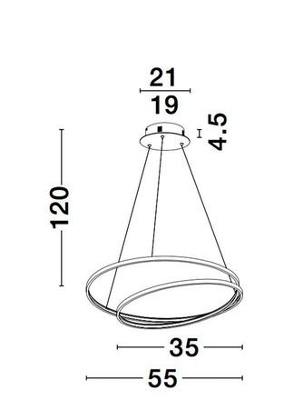 NOVA LUCE závěsné svítidlo GRANIA černý hliník a akryl LED 25W 230V 3000K IP20 stmívatelné 9818511