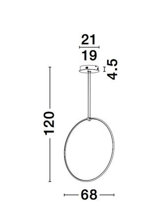 NOVA LUCE závěsné svítidlo RING černý hliník a akryl LED 28W 230V 3000K IP20 stmívatelné 9820591