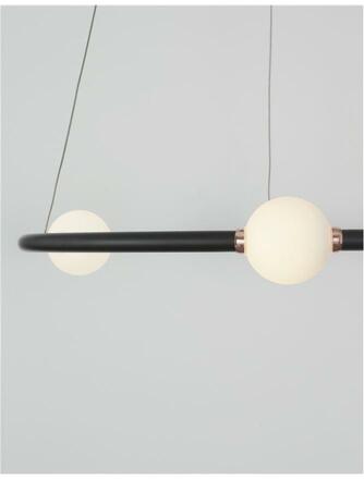 NOVA LUCE závěsné svítidlo CELIA stmívatelné černý hliník opálové sklo LED 36W 230V 3000K IP20 stmívatelné 9820601