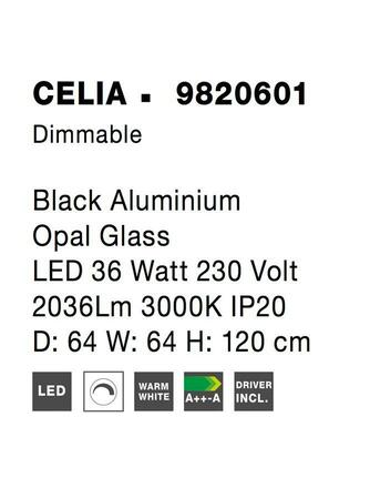 NOVA LUCE závěsné svítidlo CELIA stmívatelné černý hliník opálové sklo LED 36W 230V 3000K IP20 stmívatelné 9820601