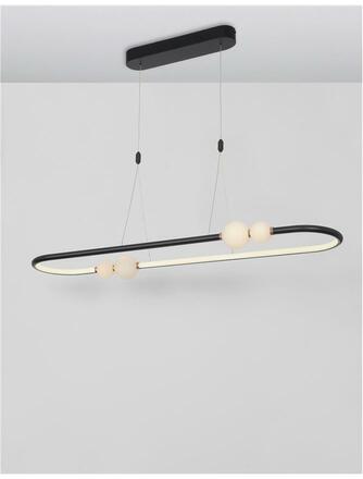 NOVA LUCE závěsné svítidlo CELIA stmívatelné černý hliník opálové sklo LED 44.2W 230V 3000K IP20 stmívatelné 9820603