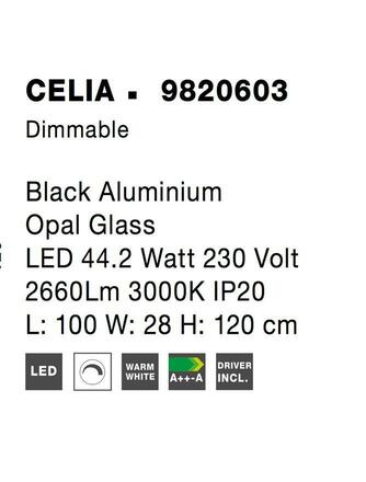 NOVA LUCE závěsné svítidlo CELIA stmívatelné černý hliník opálové sklo LED 44.2W 230V 3000K IP20 stmívatelné 9820603