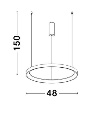 NOVA LUCE závěsné svítidlo PERTINO černý hliník a akryl LED 38W 230V 3000K IP20 stmívatelné 9853682