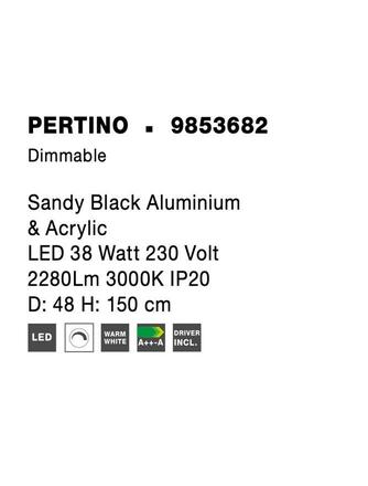 NOVA LUCE závěsné svítidlo PERTINO černý hliník a akryl LED 38W 230V 3000K IP20 stmívatelné 9853682