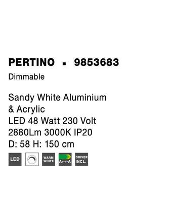 NOVA LUCE závěsné svítidlo PERTINO bílý hliník a akryl LED 48W 230V 3000K IP20 stmívatelné 9853683