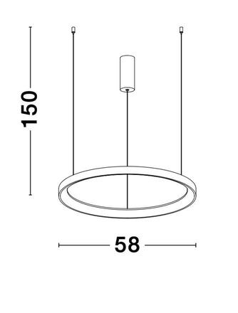 NOVA LUCE závěsné svítidlo PERTINO černý hliník a akryl LED 48W 230V 3000K IP20 stmívatelné 9853684