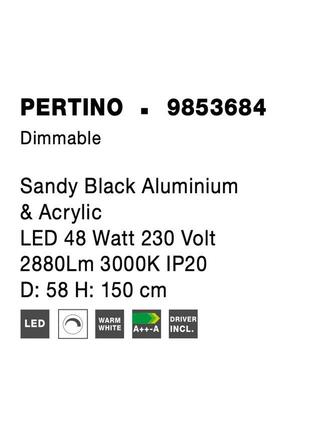 NOVA LUCE závěsné svítidlo PERTINO černý hliník a akryl LED 48W 230V 3000K IP20 stmívatelné 9853684