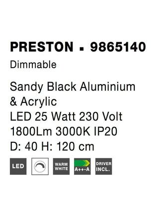 NOVA LUCE závěsné svítidlo PRESTON černý hliník a akryl LED 25W 230V 3000K IP20 stmívatelné 9865140
