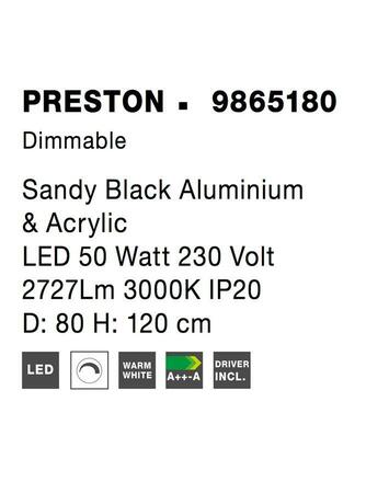 NOVA LUCE závěsné svítidlo PRESTON černý hliník a akryl LED 50W 230V 3000K IP20 stmívatelné 9865180