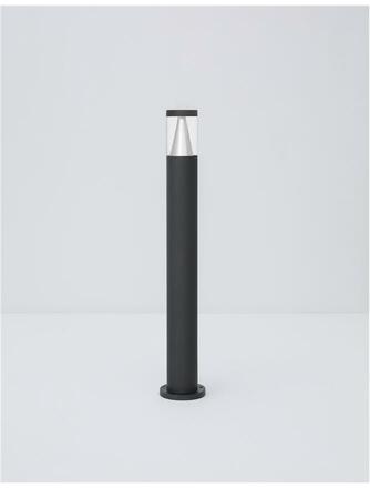 NOVA LUCE venkovní sloupkové svítidlo ROCK černý hliník stříbrný hliník a čirý akryl LED 8W 3000K 220-240V 120st. IP65 9905024