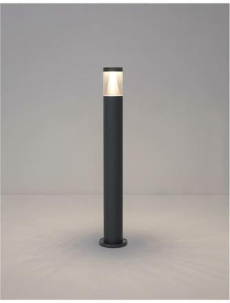 NOVA LUCE venkovní sloupkové svítidlo ROCK černý hliník stříbrný hliník a čirý akryl LED 8W 3000K 220-240V 120st. IP65 9905024