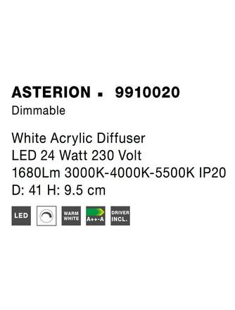 NOVA LUCE stropní svítidlo ASTERION bílý akrylový difuzor LED 2x24W 230V 3000K-4000K-5500K IP20 stmívatelné 9910020