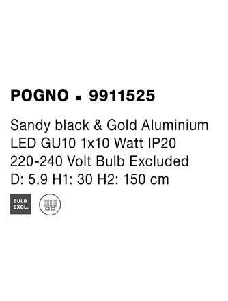 NOVA LUCE závěsné svítidlo POGNO černá a zlatý hliník GU10 1x10W IP20 220-240V bez žárovky 9911525