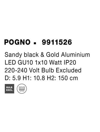 NOVA LUCE závěsné svítidlo POGNO černá a zlatý hliník GU10 1x10W IP20 220-240V bez žárovky 9911526