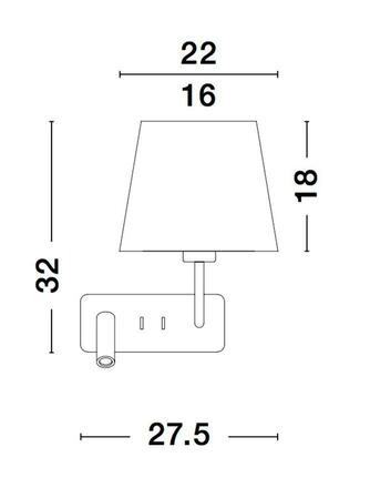 NOVA LUCE nástěnné svítidlo SAVONA bílé stínidlo a černý hliník nastavitelné - vypínač na těle LED Samsung 3W 3000K E27 1x12W 230V IP20 bez žárovky čtecí lampička 9919151