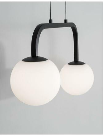 NOVA LUCE závěsné svítidlo JOLINE černý kov a hliník bílé opálové sklo LED 16W 240V 3200K IP20 9919602