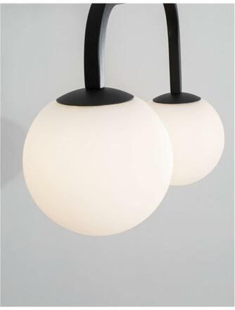 NOVA LUCE závěsné svítidlo JOLINE černý kov a hliník bílé opálové sklo LED 16W 240V 3200K IP20 9919602