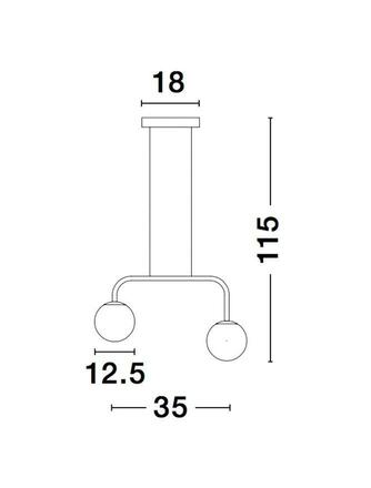 NOVA LUCE závěsné svítidlo JOLINE černý kov a hliník bílé opálové sklo LED 16W 240V 3200K IP20 9919602