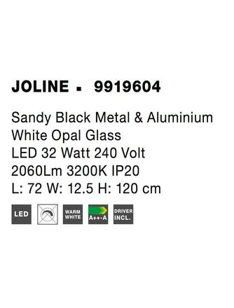 NOVA LUCE závěsné svítidlo JOLINE černý kov a hliník bílé opálové sklo LED 32W 240V 3200K IP20 9919604