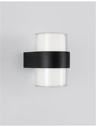NOVA LUCE venkovní nástěnné svítidlo DARF černý hliník ABS difuzor LED 2x5W 3000K 100-240V 115st. IP65 světlo nahoru a dolů 9925666