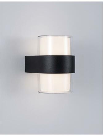 NOVA LUCE venkovní nástěnné svítidlo DARF černý hliník ABS difuzor LED 2x5W 3000K 100-240V 115st. IP65 světlo nahoru a dolů 9925666