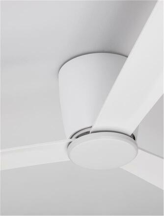 NOVA LUCE stropní ventilátor DELL tělo z hliníku matná bílá 3ABS dřevěné listy 9952325