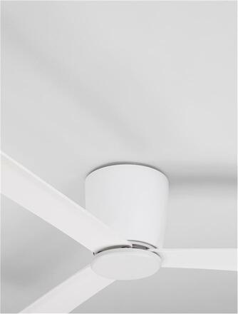 NOVA LUCE stropní ventilátor DELL tělo z hliníku matná bílá 3ABS dřevěné listy 9952325