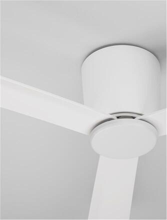 NOVA LUCE stropní ventilátor DELL tělo z hliníku matná bílá 3ABS dřevěné listy 9952325