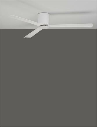 NOVA LUCE stropní ventilátor DELL tělo z hliníku matná bílá 3ABS dřevěné listy 9952325