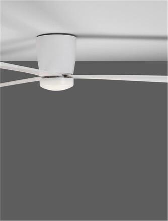 NOVA LUCE stropní ventilátor DELL tělo z hliníku matná bílá 3ABS dřevěné listy 9952325