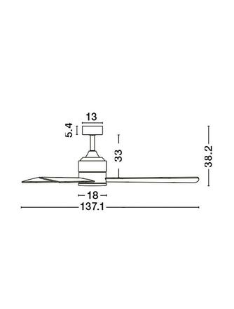 NOVA LUCE stropní ventilátor AXEL černý hliník a listy ořech 9952350