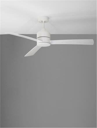 NOVA LUCE stropní ventilátor AXEL bílý hliník a listy dub 9952355