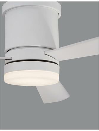 NOVA LUCE stropní ventilátor se světlem SILKY matná bílá ocel a sklo bílé dřevené listy 5 rychlostí 35W LED 18W 3000K 9953015