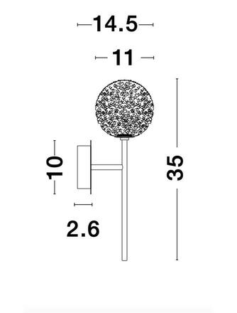 NOVA LUCE nástěnné svítidlo MIRANO čiré strukturované sklo a mosaz zlatá G9 1x5W 230V IP20 bez žárovky 9960271