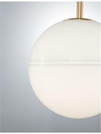 NOVA LUCE závěsné svítidlo CANTONA bílé opálové sklo mosaz zlatá E27 1x12W 230V IP20 bez žárovky 9960612