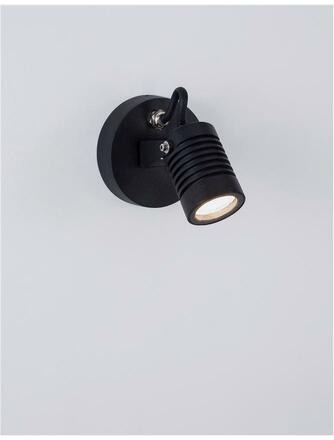 NOVA LUCE venkovní nástěnné svítidlo FEND černý hliník a sklo LED 5W 3000K 100-240V 21st. IP65 9971451