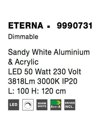 NOVA LUCE závěsné svítidlo ETERNA bílý hliník a akryl LED 50W 230V 3000K IP20 stmívatelné 9990731