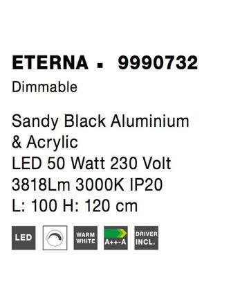 NOVA LUCE závěsné svítidlo ETERNA černý hliník a akryl LED 50W 230V 3000K IP20 stmívatelné 9990732