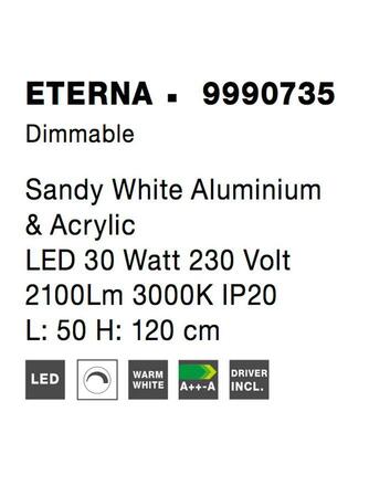 NOVA LUCE závěsné svítidlo ETERNA bílý hliník a akryl LED 30W 230V 3000K IP20 stmívatelné 9990735