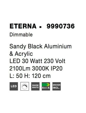 NOVA LUCE závěsné svítidlo ETERNA černý hliník a akryl LED 30W 230V 3000K IP20 stmívatelné 9990736