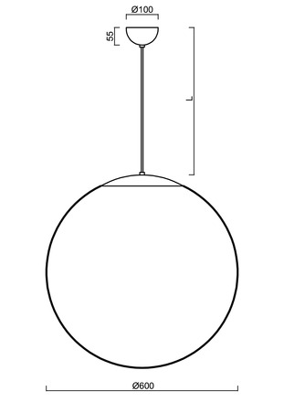 OSMONT ADR61349 ADRIA S5 závěsné skleněné svítidlo černá / bílá IP40 3000 K 48W LED DALI