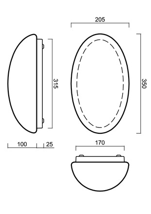 OSMONT ALM59240 ALMA 2 stropní/nástěnné skleněné svítidlo bílá IP41 3000 K 15W LED