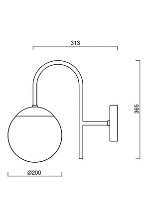 OSMONT ANC40005 ANCHA 1 nástěnné skleněné svítidlo terakota / bílá IP40 25W E27