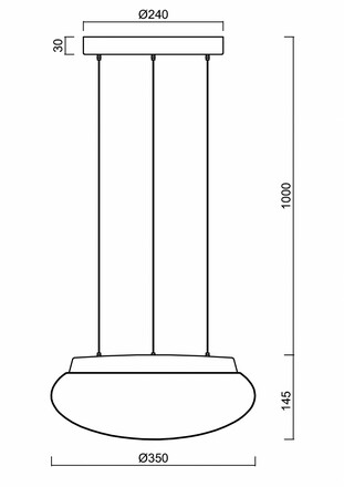 OSMONT ARA67424 ARAKIS LE2 závěsné skleněné svítidlo černá / bílá IP40 3000 K 18W LED