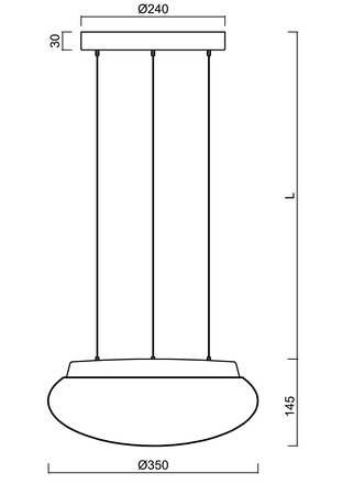 OSMONT ARA71374 ARAKIS LE2 závěsné skleněné svítidlo černá / bílá IP40 3000/4000 K 19W LED DALI