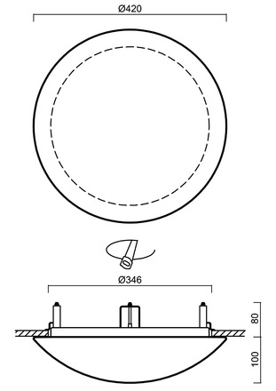 OSMONT AUR63092 AURA V11 stropní/nástěnné skleněné polovestavné svítidlo bílá IP44 2700-6500 K 29W LED