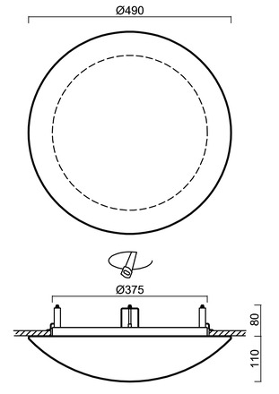 OSMONT AUR63146 AURA V5 stropní/nástěnné skleněné polovestavné svítidlo bílá IP44 2700-6500 K 32W LED