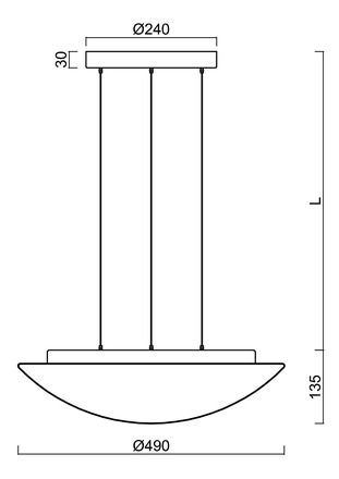 OSMONT AUR71388 AURA LE5 závěsné skleněné svítidlo černá / bílá IP40 3000/4000 K 27W LED DALI