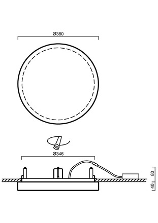 OSMONT CAR67102 CARINA V1 stropní/nástěnné skleněné polovestavné svítidlo bílá IP44 3000 K 24W LED DALI