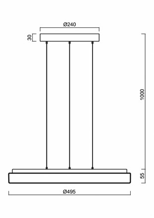 OSMONT COR72310 CORVUS LE2 závěsné plastové svítidlo černá / bílá IP40 3000 K 32W LED